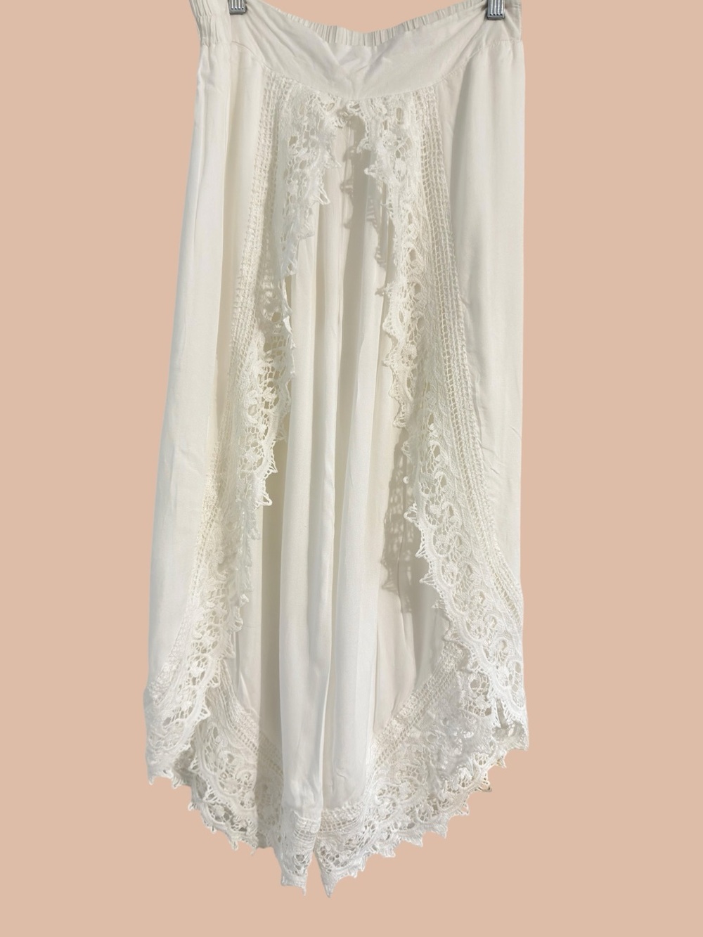 Goa Beachwear by Japana with Lace Open Side Harem Beach Pants White S - Picture 2 of 10